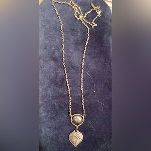 Tiffany & Co vintage, solid sterling silver & black pearl necklace